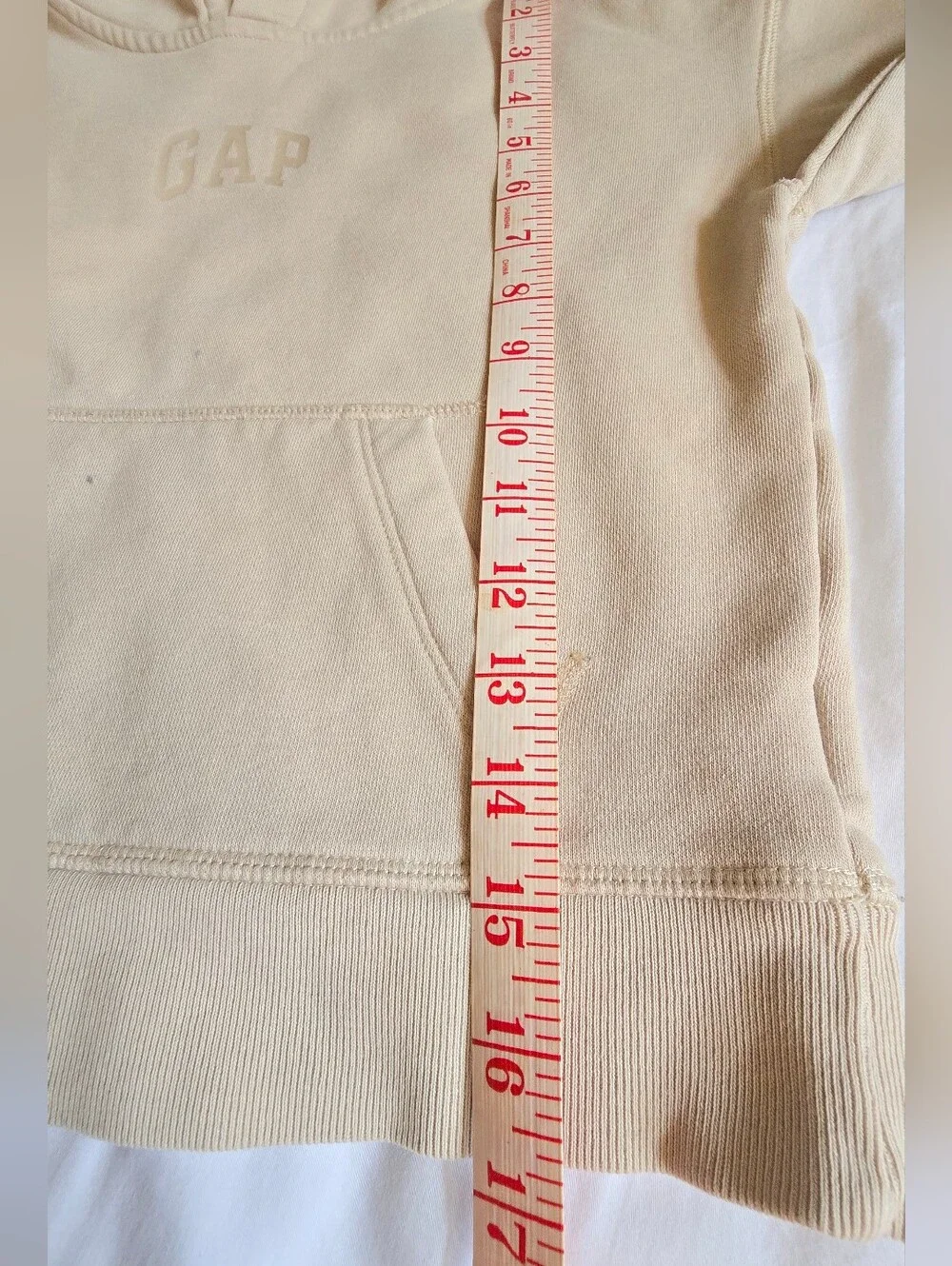 GAP Kids Hooded Pullover Sweatshirt Beige with Minor Flaw.